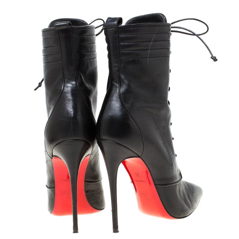 Louboutin lace up booties discount