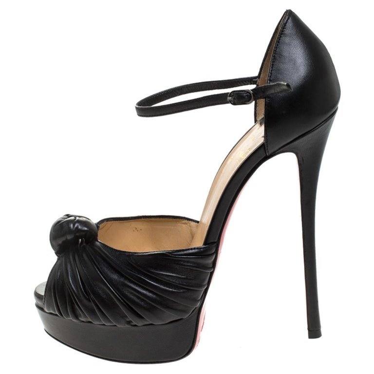 christian louboutin elasticized strap leather sandals