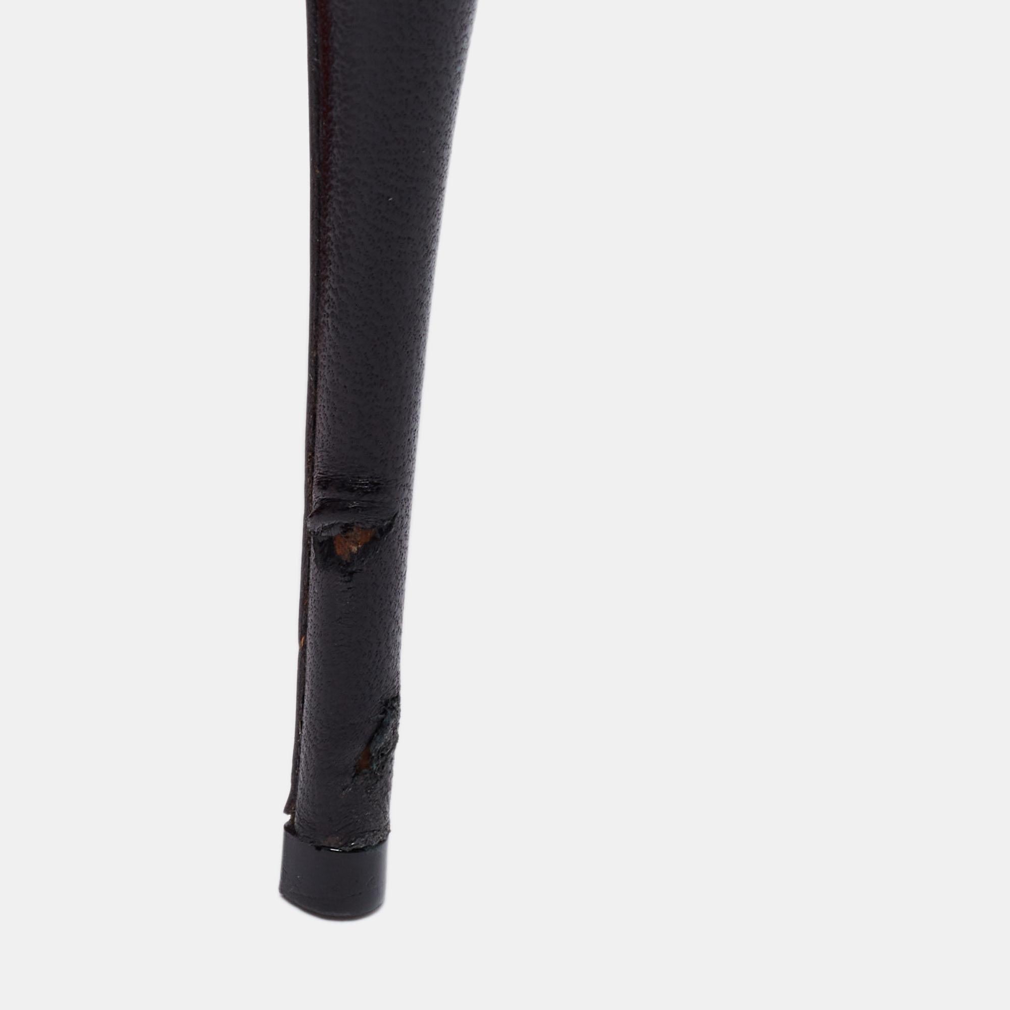 Christian Louboutin Black Leather Marlenarock Pointed Toe Pumps Size 38.5 2