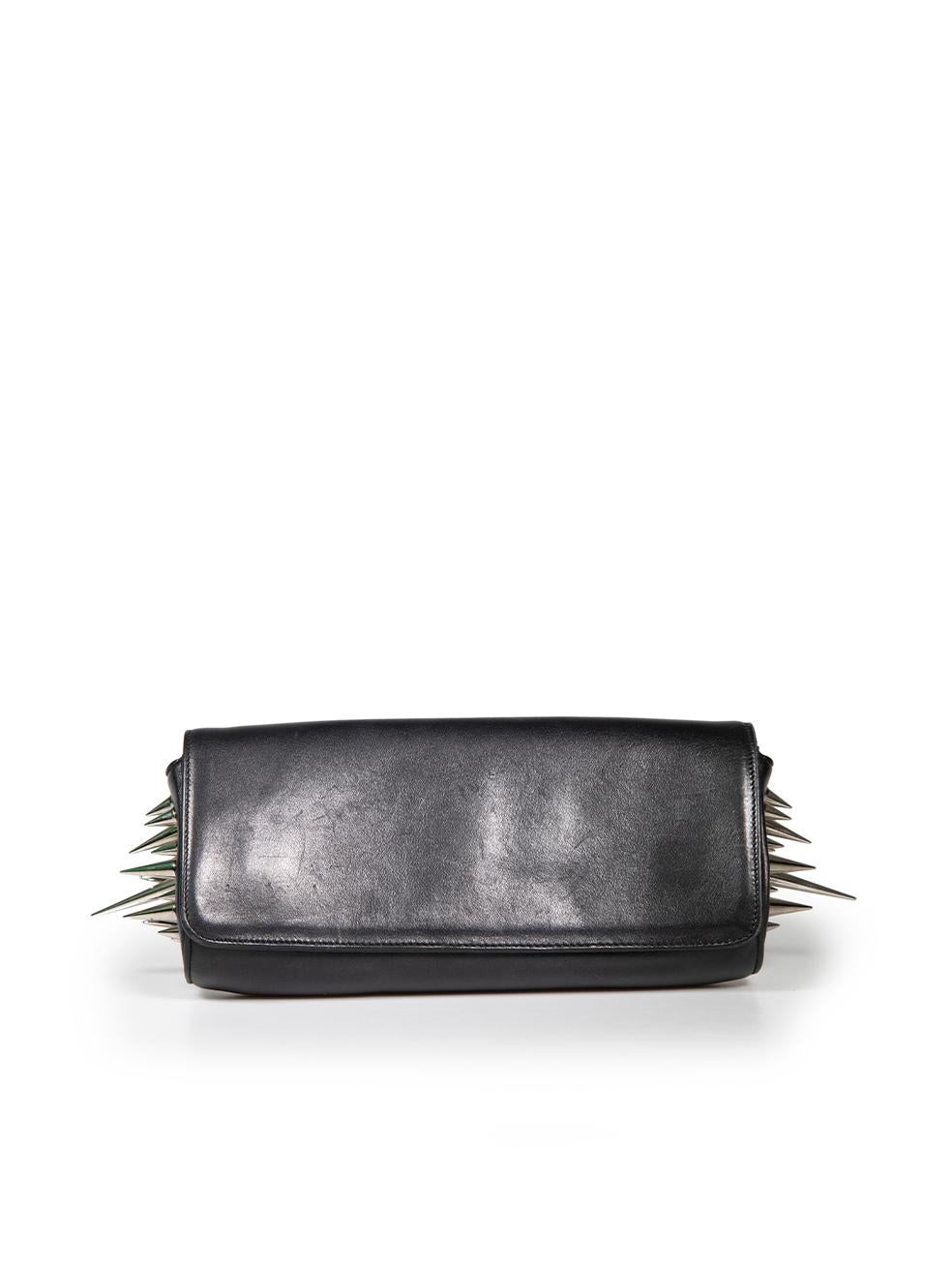 Christian Louboutin Black Leather Marquise Clutch In Good Condition For Sale In London, GB