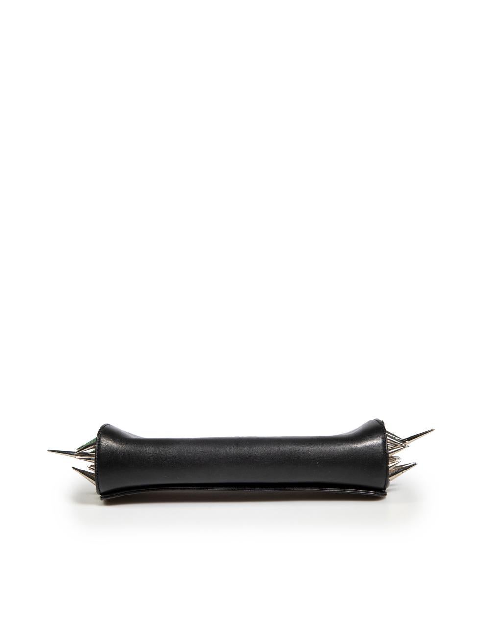 Women's Christian Louboutin Black Leather Marquise Clutch For Sale