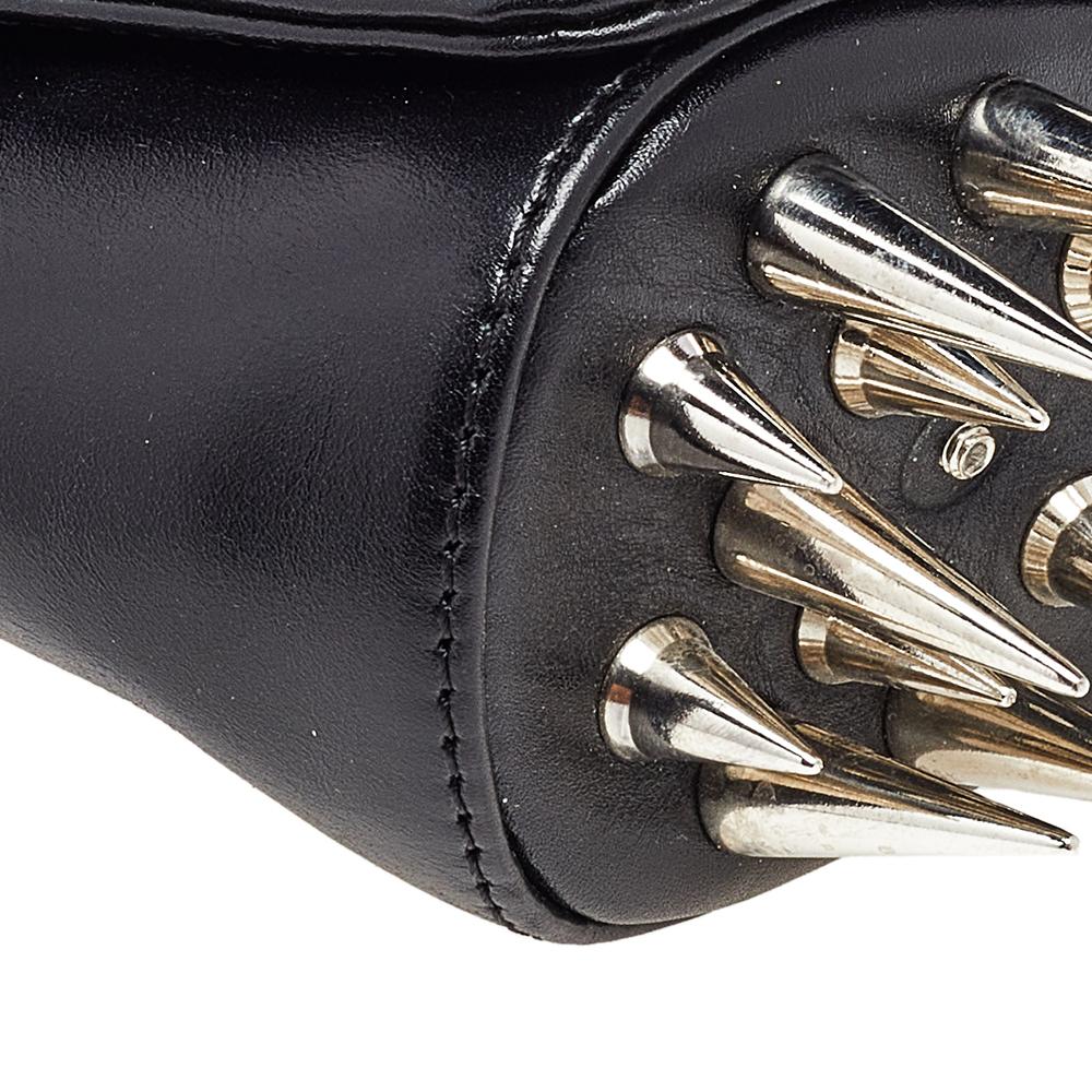 Christian Louboutin Black Leather Marquise Spike Clutch 2