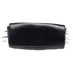 Christian Louboutin Black Leather Marquise Spike Clutch