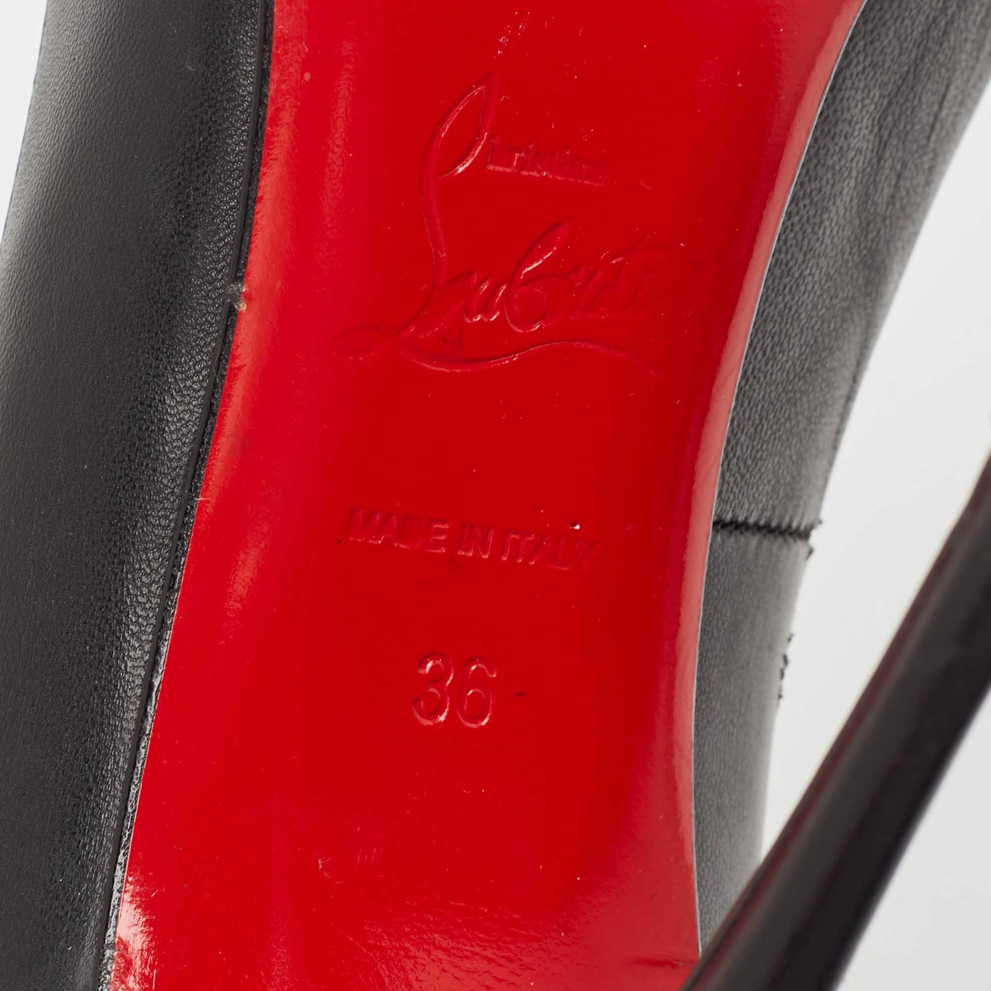 Christian Louboutin Black Leather Mea Culpa Pumps Size 36 For Sale 4