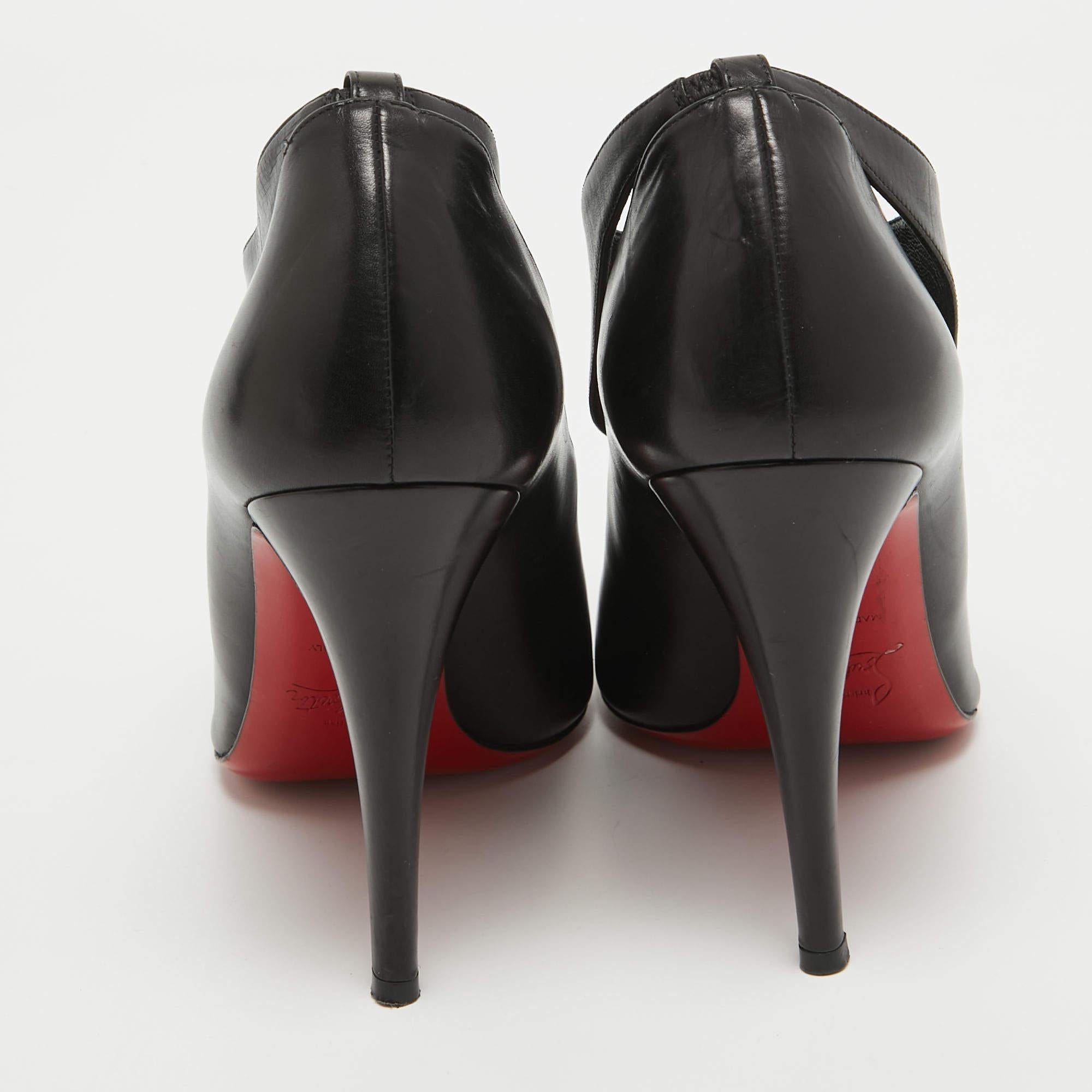 Christian Louboutin Black Leather Miss Zorra Pumps Size 40 For Sale 3