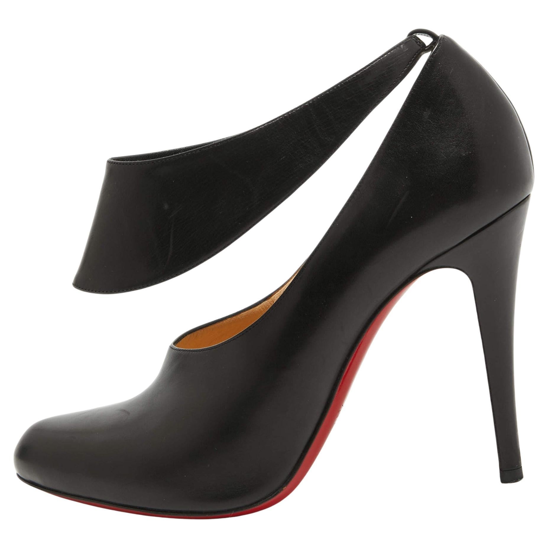 Christian Louboutin Black Leather Miss Zorra Pumps Size 40 For Sale