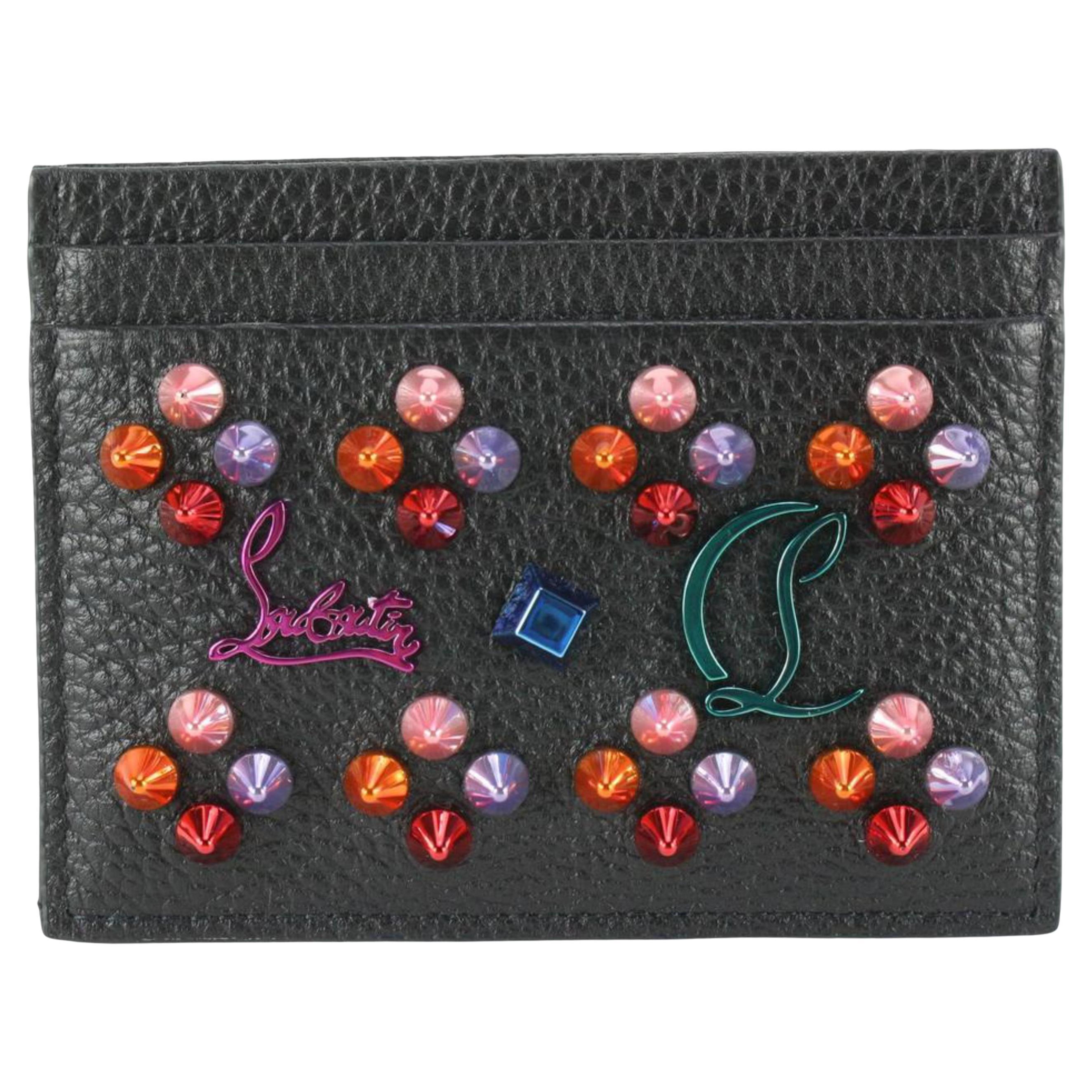Black Spike Studded Card Holder