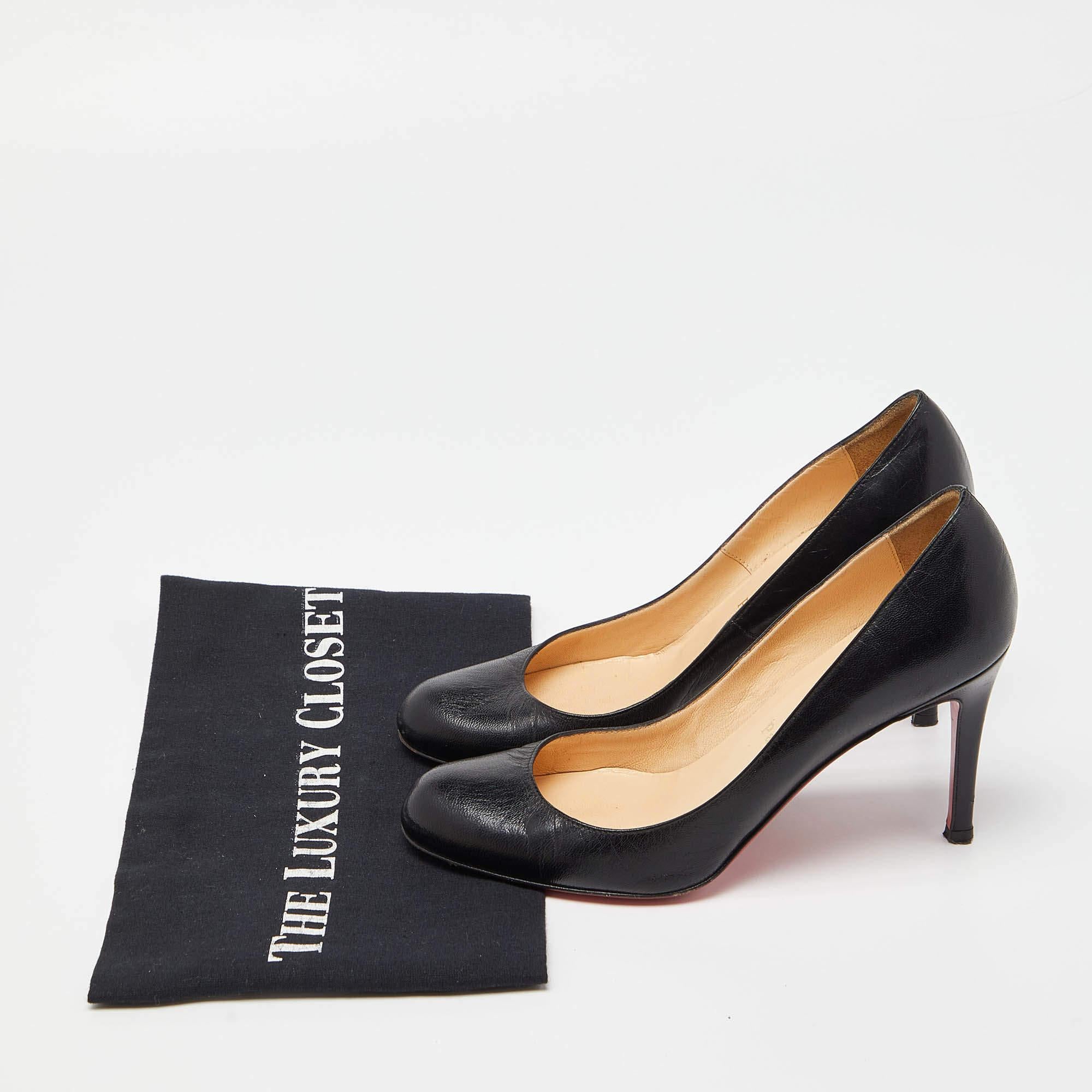 Christian Louboutin Black Leather New Simple Pumps Size 36.5 For Sale 5