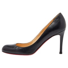 Christian Louboutin Black Leather New Simple Pumps Size 36.5