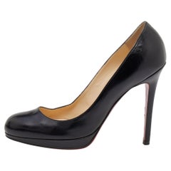 Christian Louboutin Black Leather New Simple Pumps Size 38