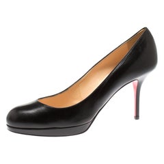 Christian Louboutin Black Leather New Simple Pumps Size 39.5