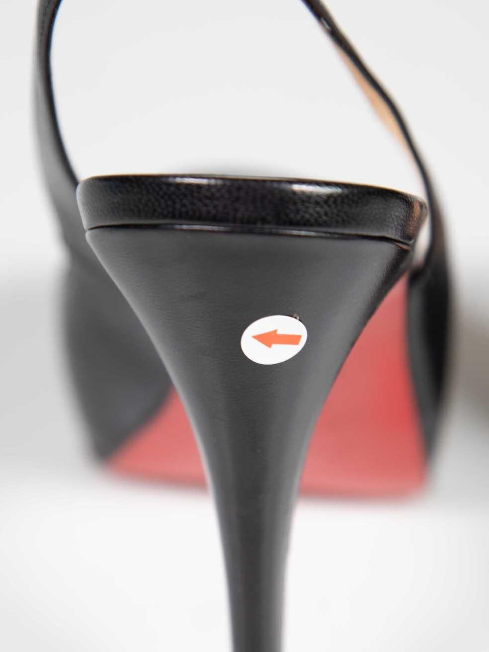 Christian Louboutin Black Leather No Prive Heels Size IT 38 For Sale 1