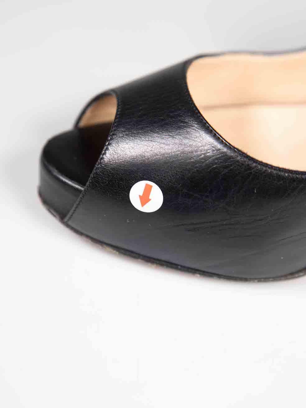 Christian Louboutin Black Leather No Prive Heels Size IT 38 For Sale 3