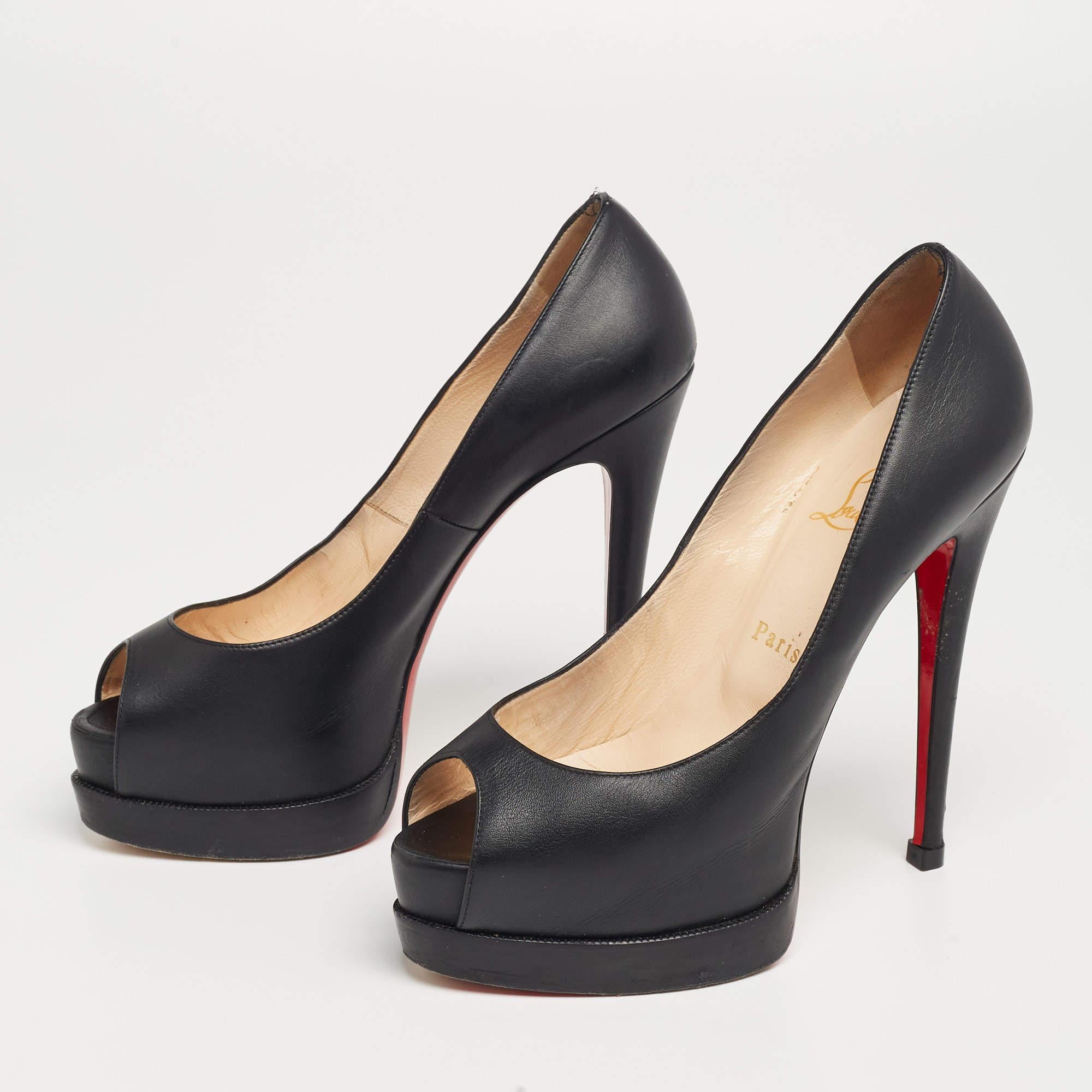 Noir Christian Louboutin Palais Royal en cuir noir Taille 38.5