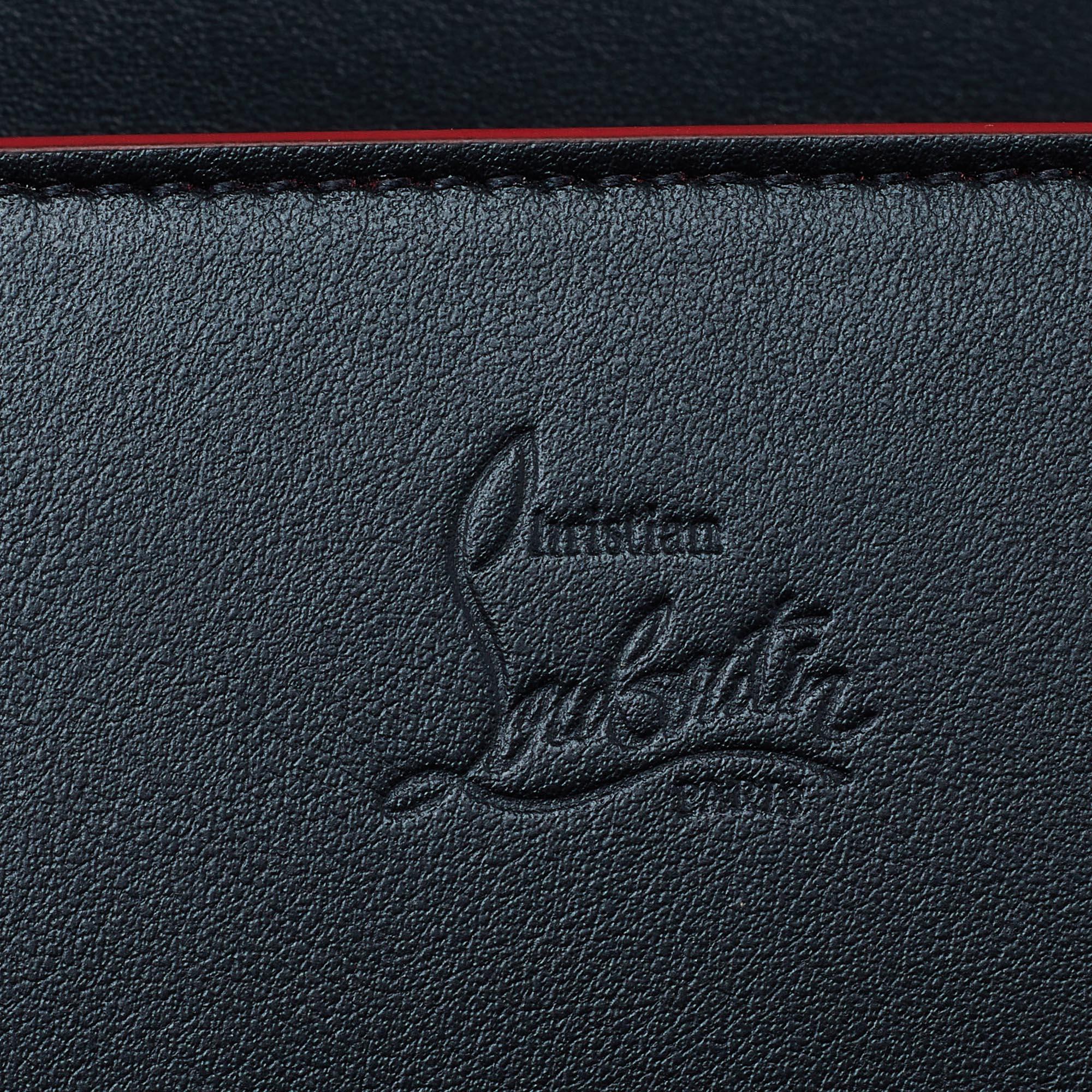 Christian Louboutin Black Leather Paloma Spiked Chain Clutch 6