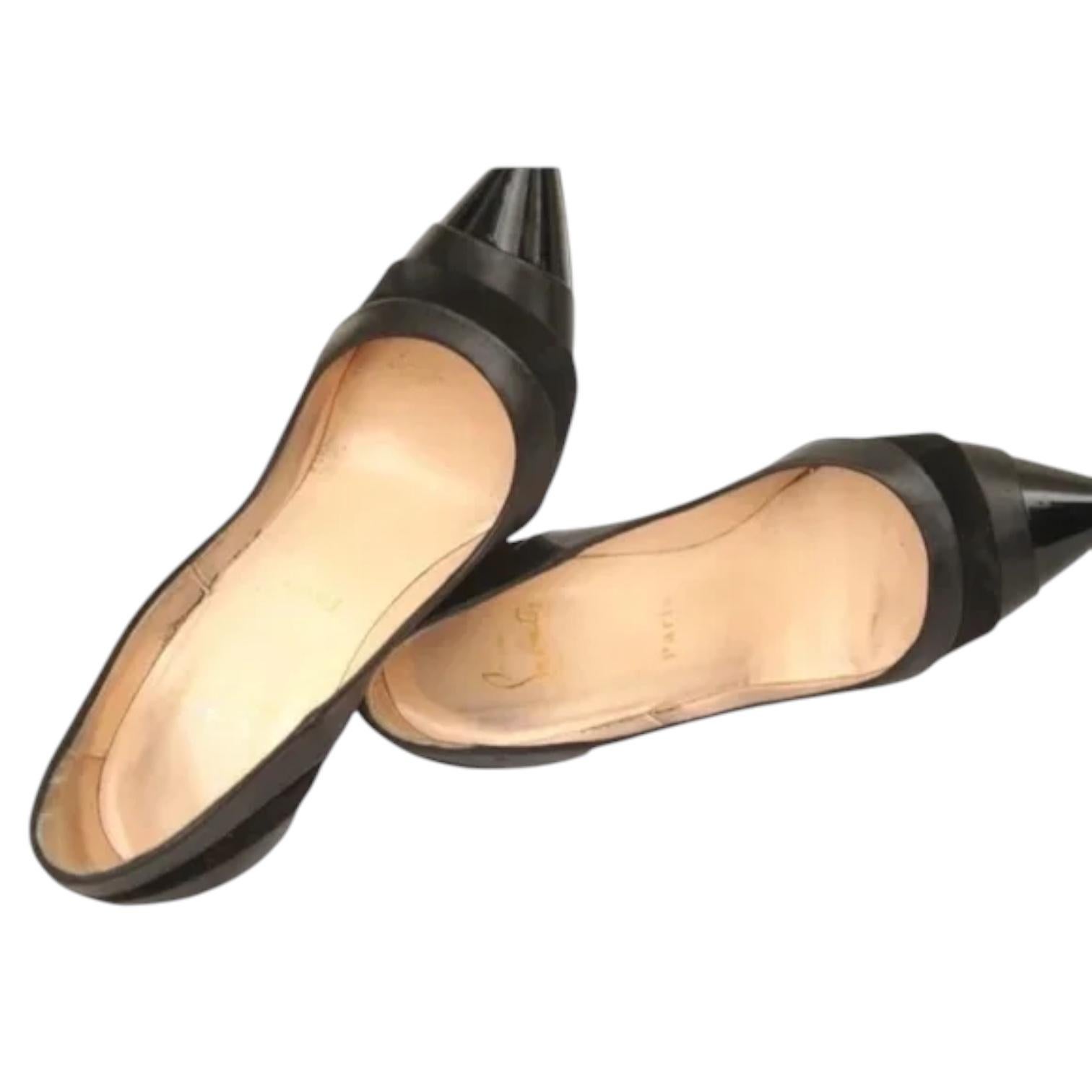 Christian Louboutin Patent leather Heel Medium Rain shoes boots black 36