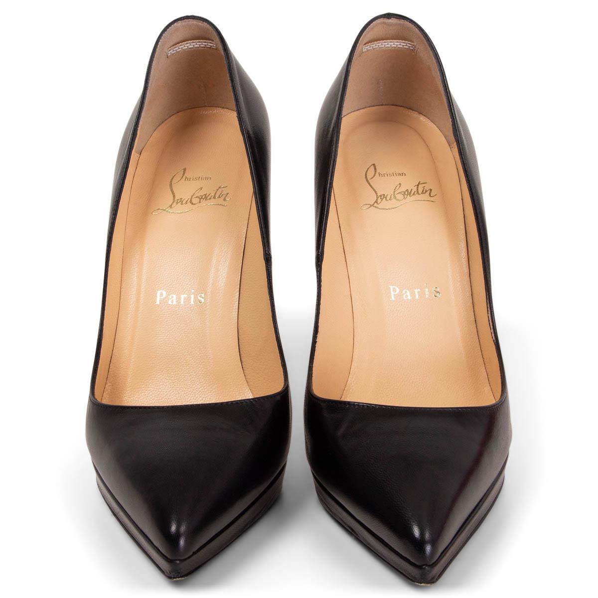 100% authentic Christian Louboutin Pigalle Plato 120 in black calfskin. Has been worn once or twice and is in excellent condition. Comes with dust bag. 

Measurements
Imprinted Size	36
Shoe Size	36
Inside Sole	23cm (9in)
Width	7cm (2.7in)
Heel	11cm