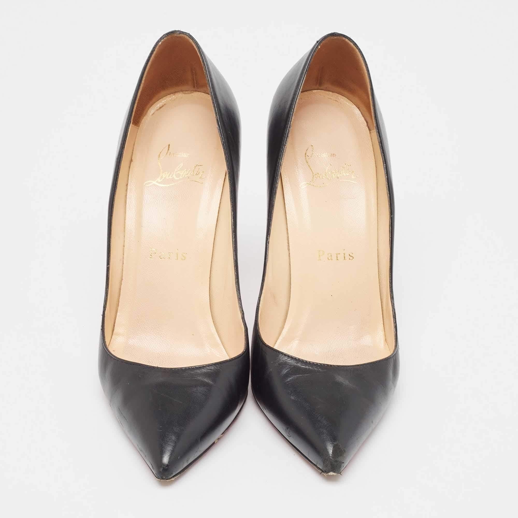 Christian Louboutin Black Leather Pigalle Pumps Size 37 In Fair Condition In Dubai, Al Qouz 2