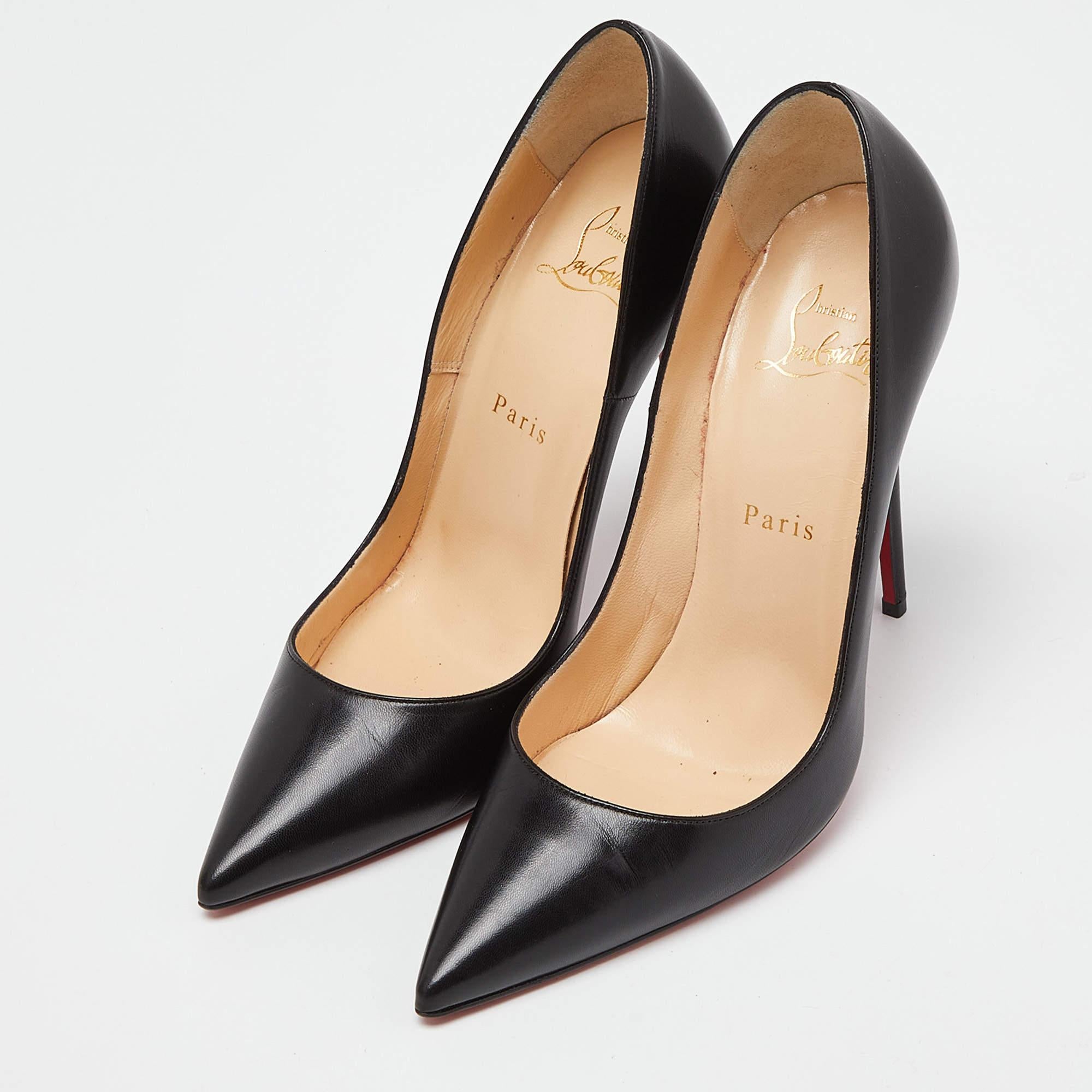 Christian Louboutin Black Leather Pigalle Pumps Size 38 For Sale 2