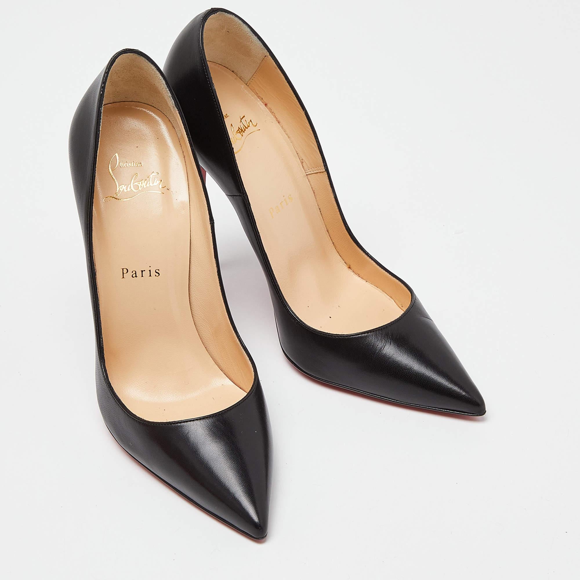Christian Louboutin Black Leather Pigalle Pumps Size 38 For Sale 4
