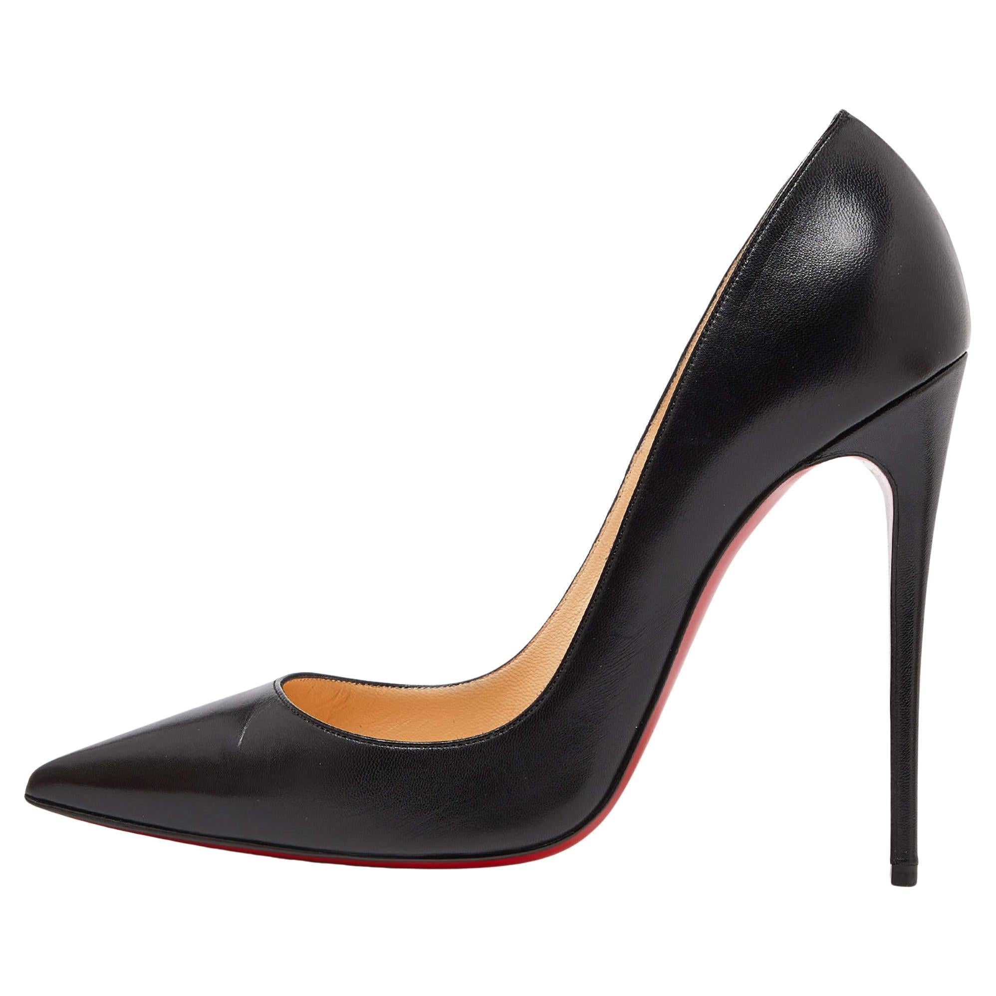 Christian Louboutin Black Leather Pigalle Pumps Size 38 For Sale