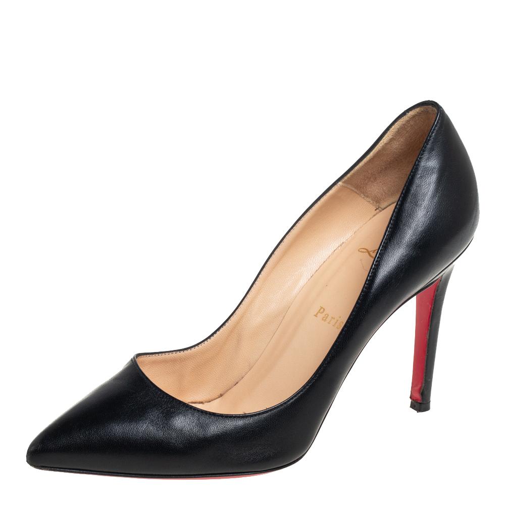 Christian Black Leather Pigalle Pumps 38.5 Sale at 1stDibs