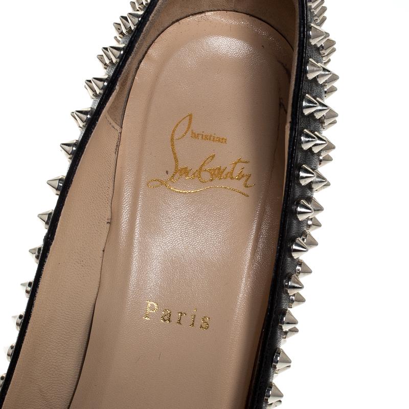 Christian Louboutin Black Leather Pigalle Spikes Pumps Size 40.5 3