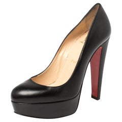 Christian Louboutin Black Leather Platform Pumps Size 35