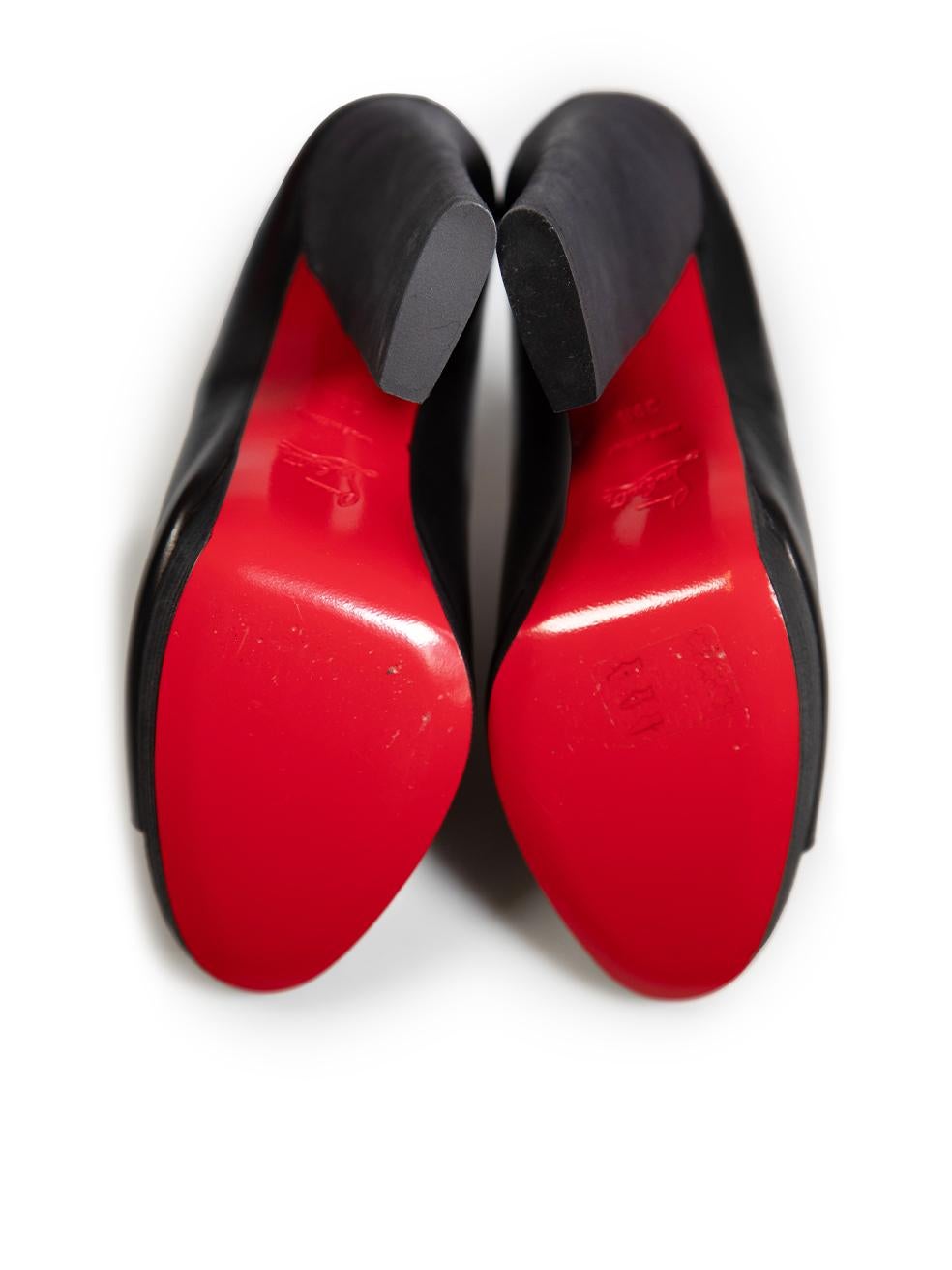 Women's Christian Louboutin Black Leather Roche Mules Size IT 39.5