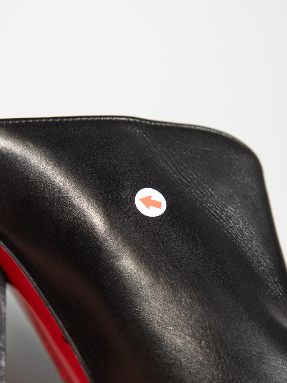 Christian Louboutin Black Leather Roche Mules Size IT 39.5 2