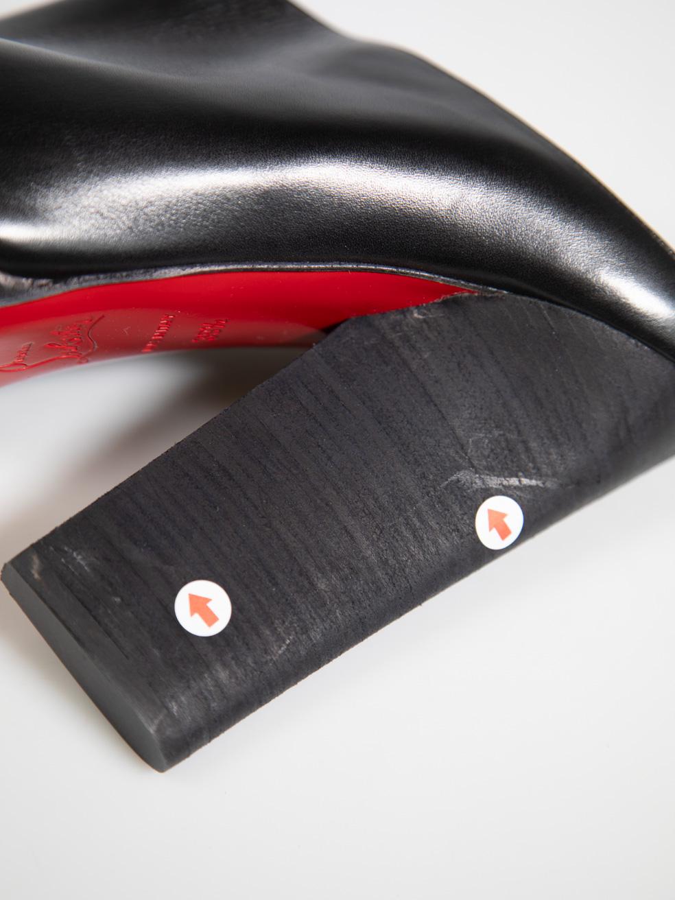 Christian Louboutin Black Leather Roche Mules Size IT 39.5 4
