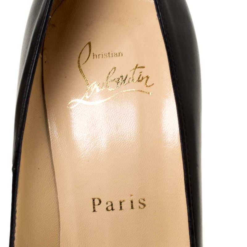 Christian Louboutin Black Leather Rolandzip Platform Pumps Size 36 3