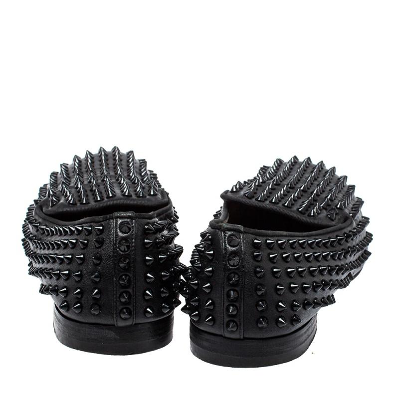 black spiked loafers