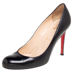 Christian Louboutin Black Leather Ron Ron Pumps Size 38