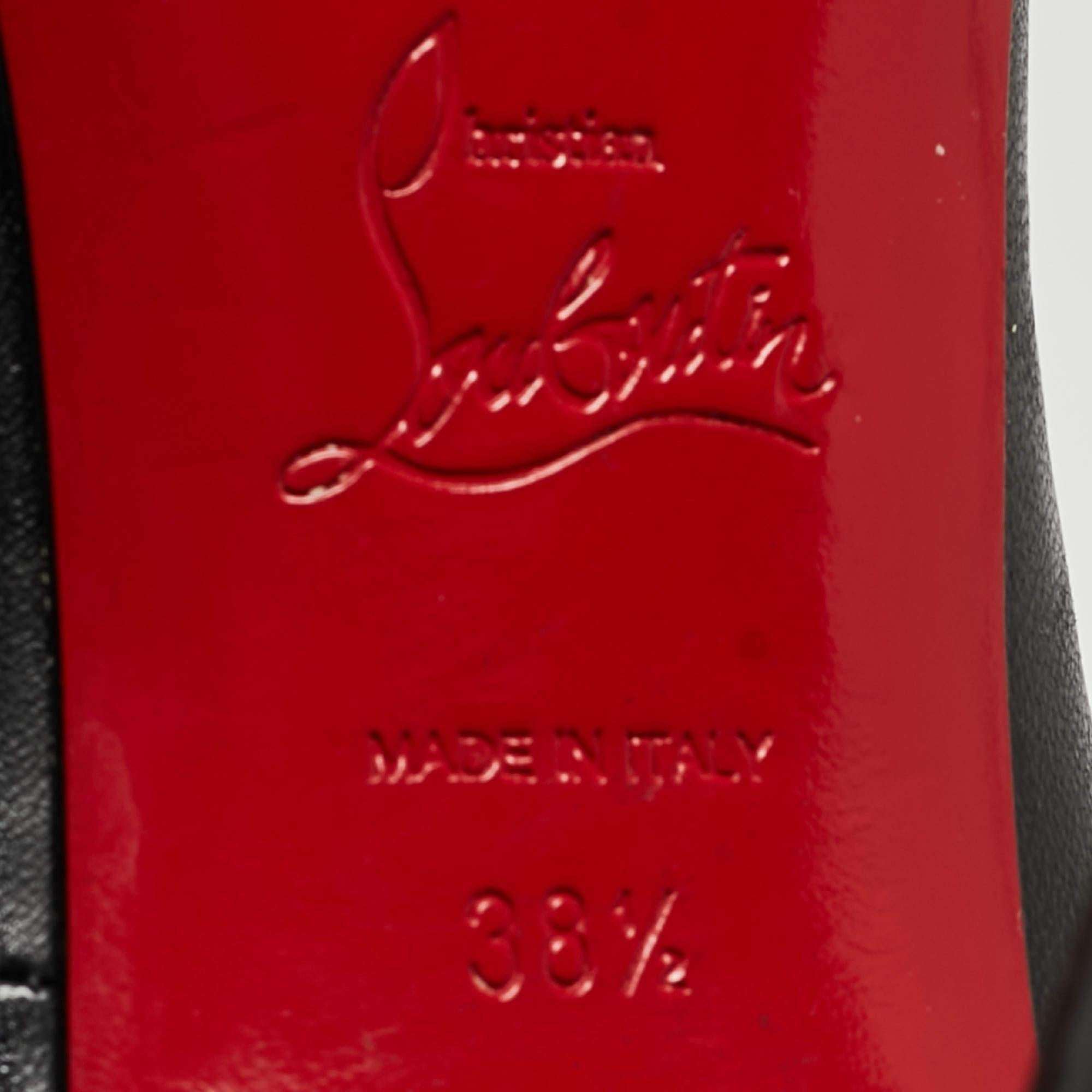 Christian Louboutin Black Leather Round Toe Pumps Size 38.5 3