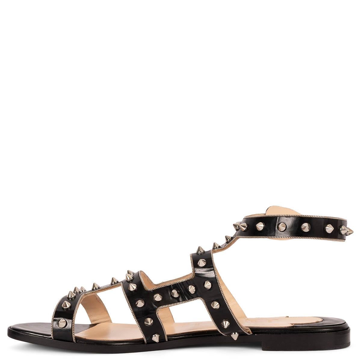 CHRISTIAN LOUBOUTIN Gladiator-Sandalen aus schwarzem Leder SEXISTRAPI, Schuhe 39, Größe 38,5 Damen im Angebot