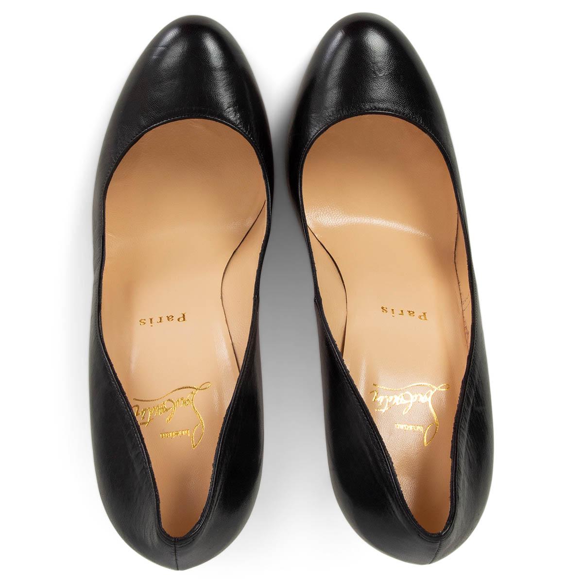 Black CHRISTIAN LOUBOUTIN black leather SIMPLE PUMP Pumps Shoes 40