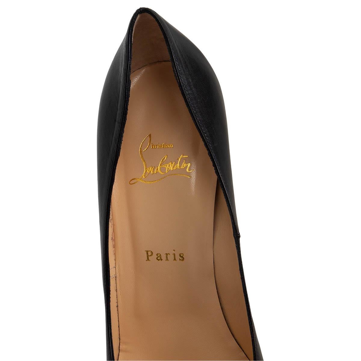 Women's CHRISTIAN LOUBOUTIN black leather SIMPLE PUMP Pumps Shoes 40