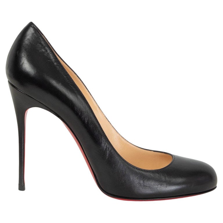 CHRISTIAN LOUBOUTIN black leather SIMPLE PUMP Pumps Shoes 40 For Sale at  1stDibs