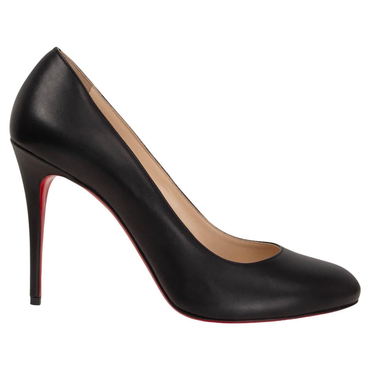 CHRISTIAN LOUBOUTIN black leather SIMPLE Pumps Shoes 38.5 For Sale