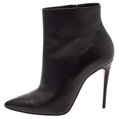 Christian Louboutin Black Leather So Kate Ankle Booties Size 38