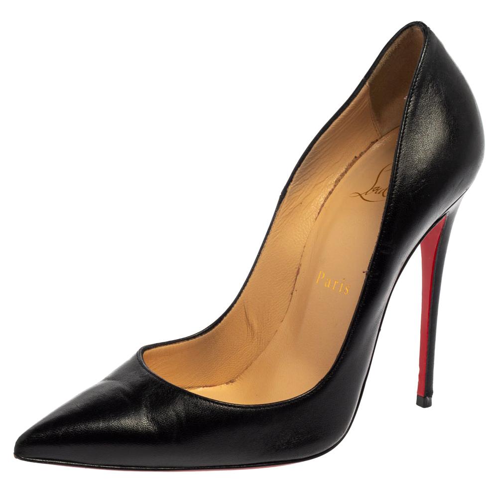 Christian Louboutin Black Leather So Kate Pumps Size 37