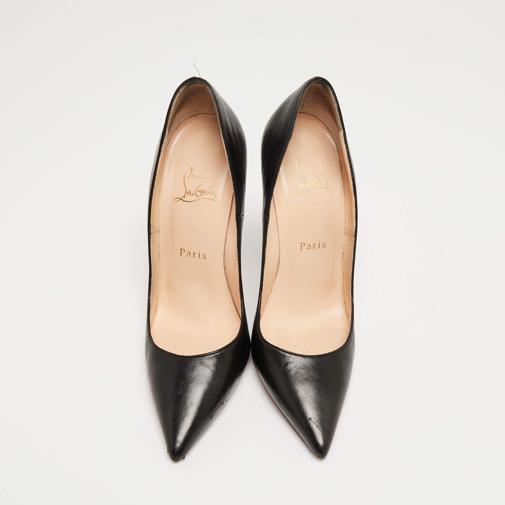Christian Louboutin Black Leather So Kate Pumps Size 38 For Sale 2