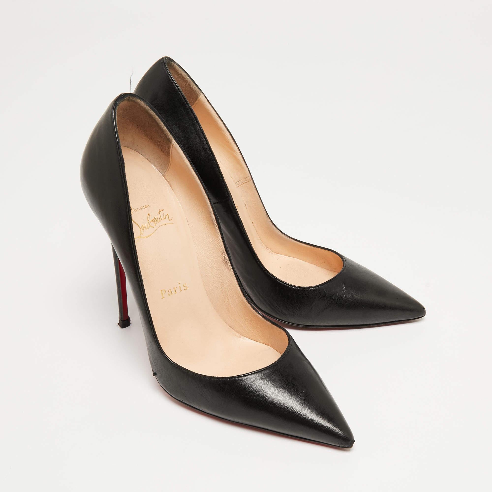 Christian Louboutin Black Leather So Kate Pumps Size 38 For Sale 3