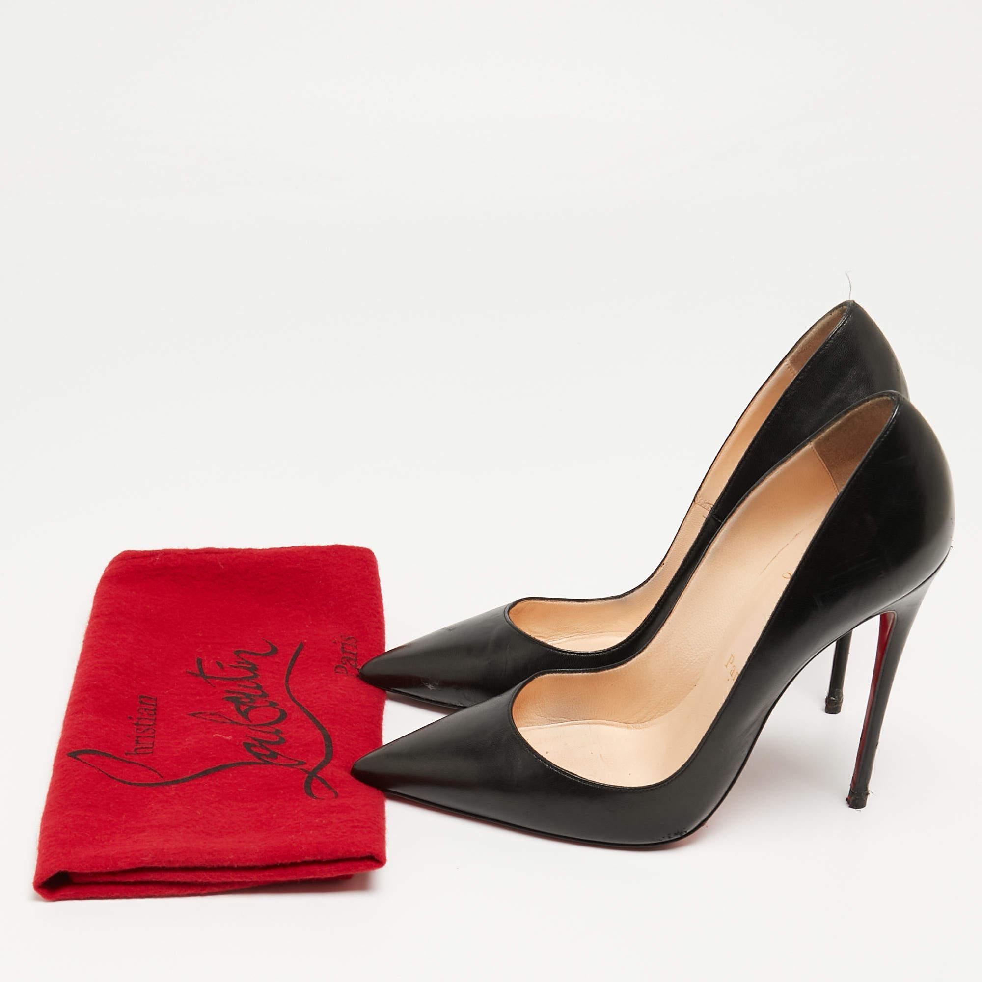 Christian Louboutin Black Leather So Kate Pumps Size 38 For Sale 5
