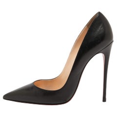 Used Christian Louboutin Black Leather So Kate Pumps Size 38