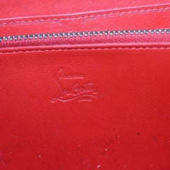 Christian Louboutin Black Leather Spike Panettone Zippy Wallet Zip Around 858288