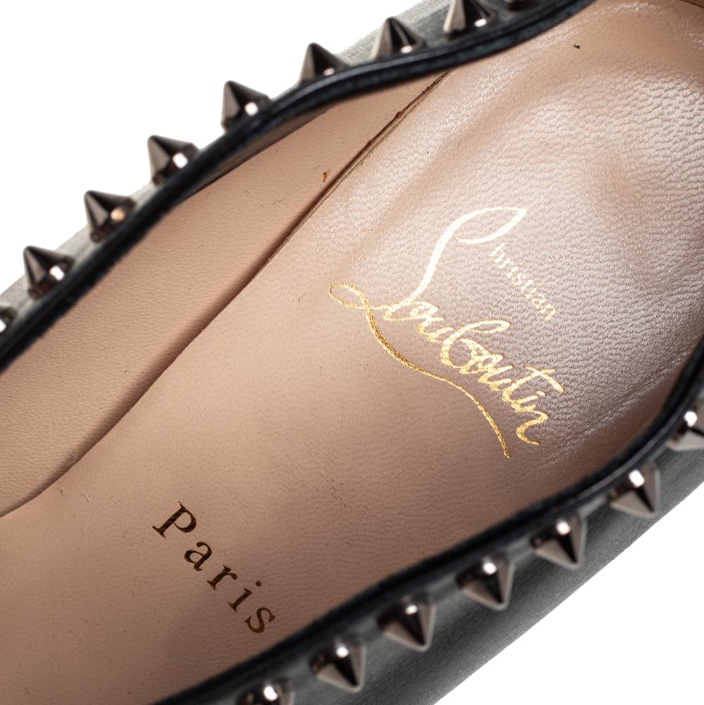 Christian Louboutin Schwarz Leder Spike Miss Fast Plato Booties Größe 38.5 3