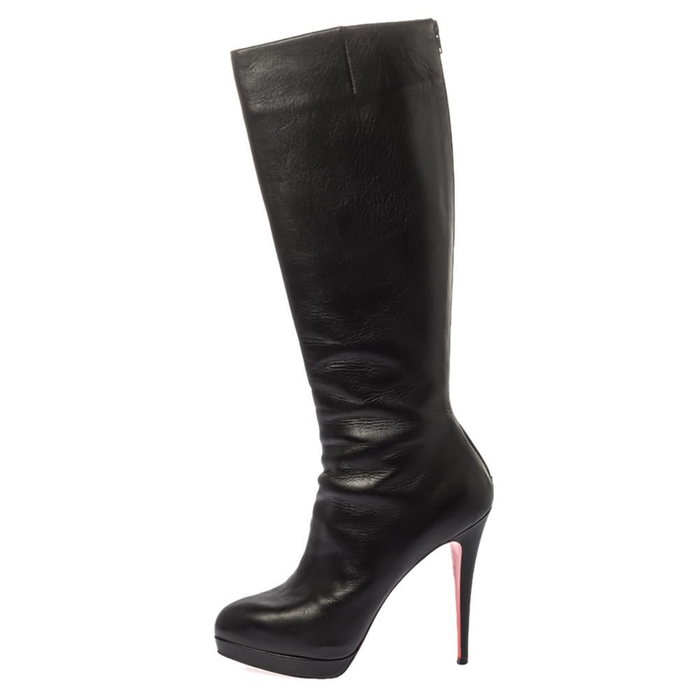 A pair of boots from Christian Louboutin is a popular choice among millennials. One of the finest pairs you will ever own is this structural one. Crafted from leather, the black boots feature almond toes, thin platforms, zippers on the back, and 13