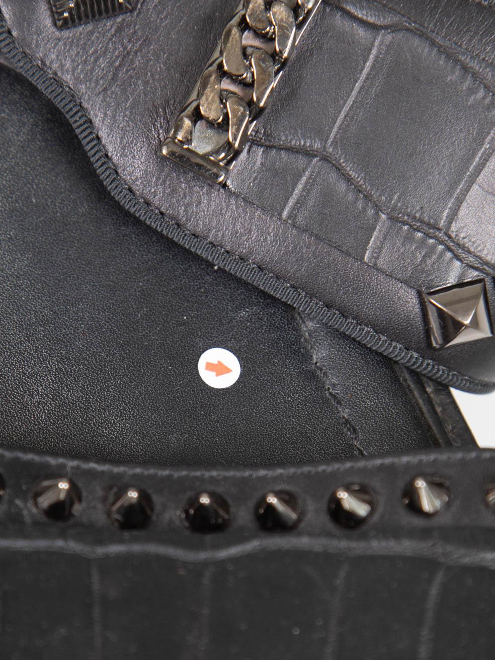 Christian Louboutin Black Leather Stud Sandals Size IT 41 en venta 5